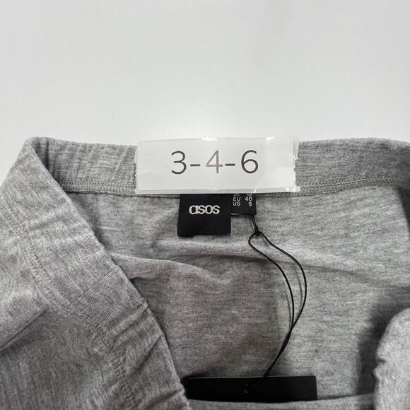 ASOS Skirt Womens US 8 UK 12 Gray Multicolor Striped Stretch Pull On Casual Midi - Picture 6 of 9